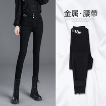 Black jeans womens autumn 2021 New High waist slim slim fit elastic nine-point small leg pencil pants