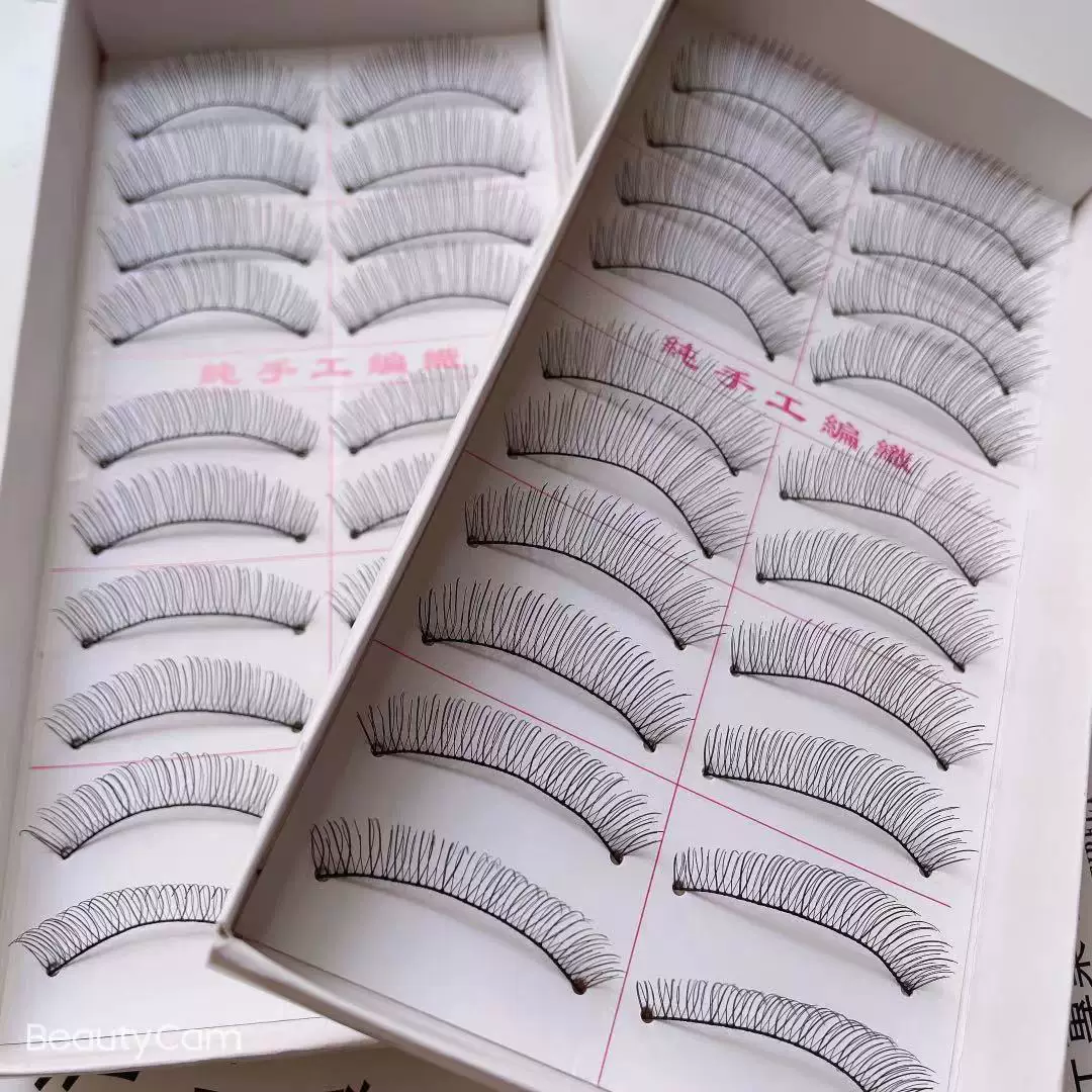 阿林达 Short boutique 216 false eyelashes Taiwan pure handmade cotton thread stems natural simulation cross nude makeup 217#