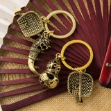 Латунное совок, креативный брелок с застежкой, брендовая цепь, на удачу, популярно в интернете