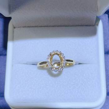 18k gold au750 zirconium ring with moissanite diamond