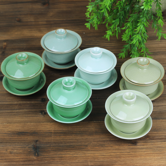 Dragon Quanqing Porcelain Lid Bowl retro Gongfu tea with cover bowl Three-only cover Bowl Big hand grip Ceramic Lid Bowl Cup Cup