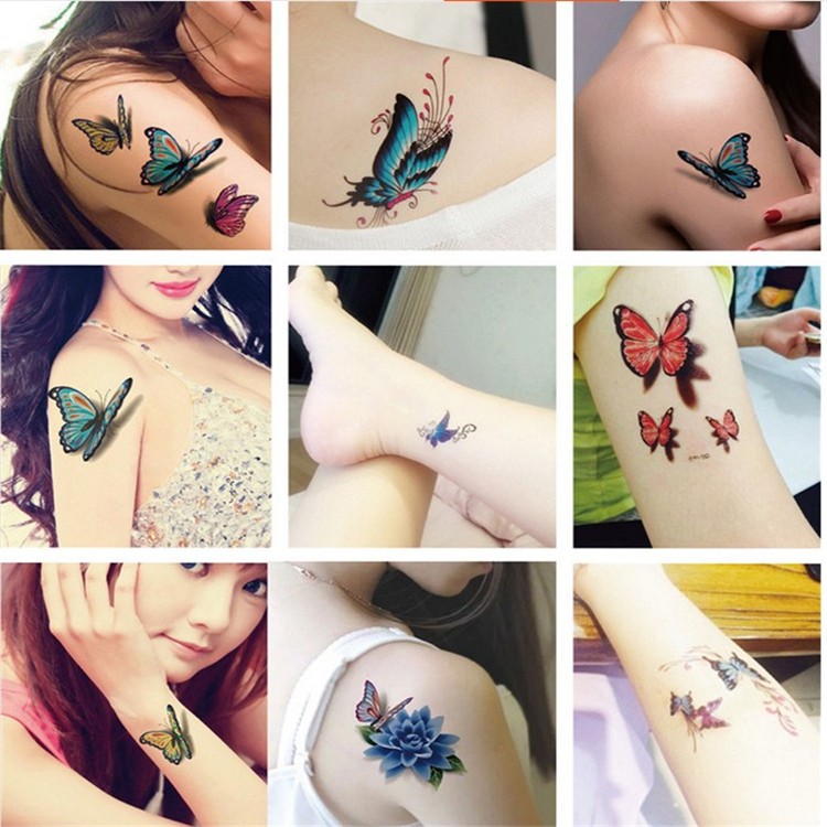 [Một 40 sheets] dán Hình Xăm gói cho nam giới và phụ nữ không thấm nước bền cá tính Tiếng Anh sexy bôi nhọ body painting hình xăm dán kín tay