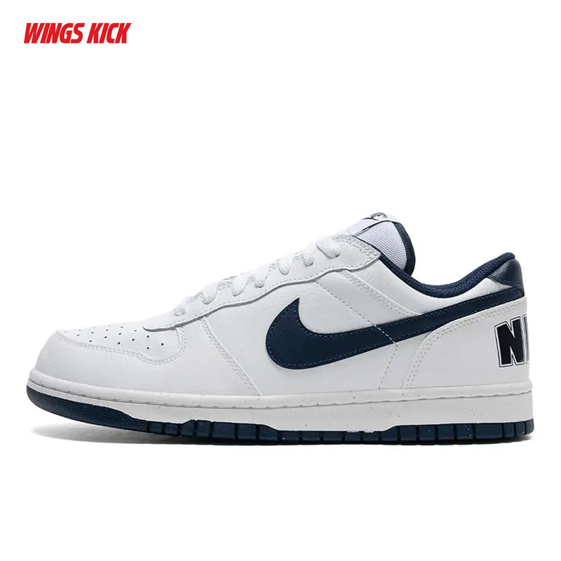 Nike Big Nike Low Black and White Breathable Sports and Leisure Sneakers for Men and Women 355152-140