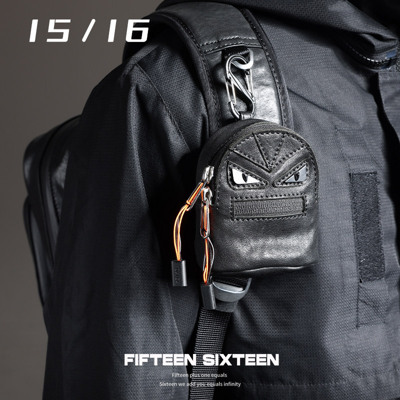 15 16 Fury Small Bird Key Baotou Layer Cow Leather Small Hanging Bag Zero Wallet Car Key Card Bag Headphone Containing-Taobao