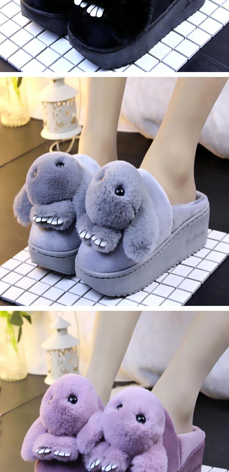 Dép đế dày bằng vải bông nữ mùa đông cao gót muffin với tình yêu sang trọng dép đi trong nhà giày sandal nữ