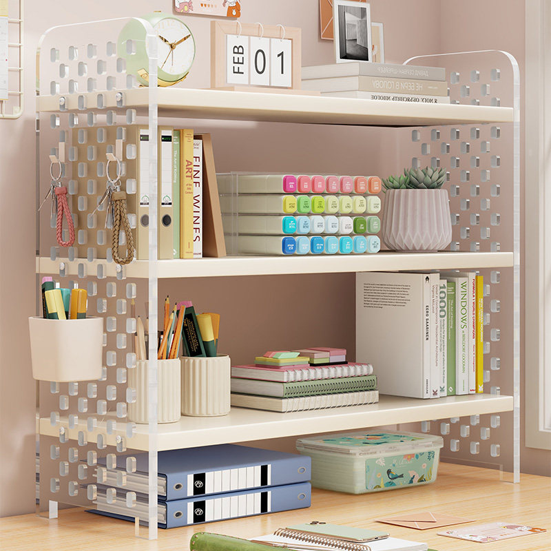 Desktop hole board storage rack acrylic table bookshelf desk multi-layer storage shelf desk work station organization