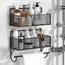 Toilet rack bathing toilet towel shelf storage artifact wall bathroom toilet non-perforated wall Wall