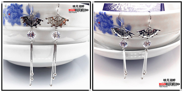 Kiếm lưới 3 kiếm lưới ba xung quanh bảy hiển thị vòng đeo tay bông tai sử dụng vòng cổ sterling bạc lớn fan bạc - Vòng đeo tay Clasp vòng tay gỗ sưa