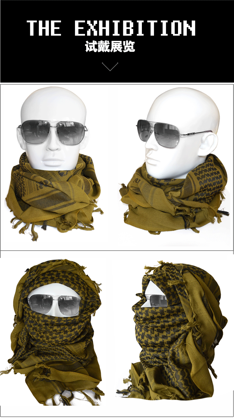 Chính hãng Wanmatang Arab khăn khăn chiến thuật ngoài trời windproof ấm khăn trùm đầu cotton dày người đàn ông 	khăn dân phượt	