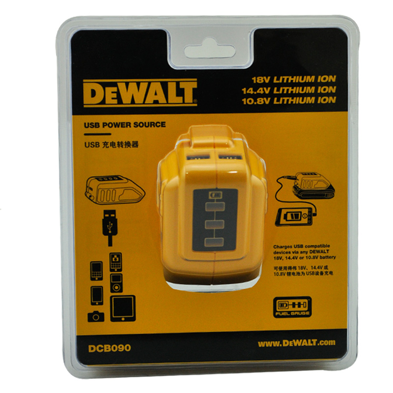 Majestic (DEWALT) 10 8 14 4 18V Universal USB Charging Converter Action Power DCB090