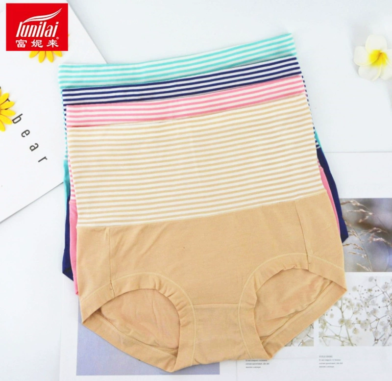 Đầm xòe cạp cao của phụ nữ đích thực Fu Nilai hông Modal cotton mềm mại quần lót boxer 2553