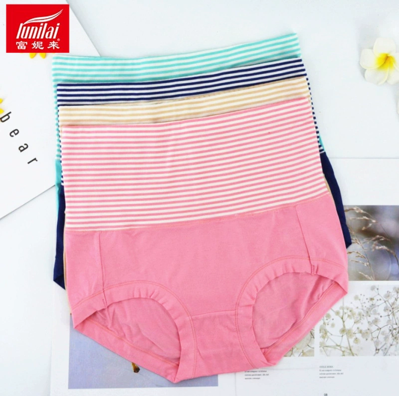 Đầm xòe cạp cao của phụ nữ đích thực Fu Nilai hông Modal cotton mềm mại quần lót boxer 2553