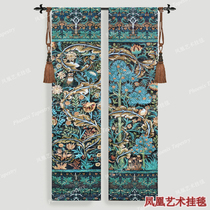  Phoenix art tapestry Polyester new European-style tapestry Fabric soft outfit William Morris Blue jungle