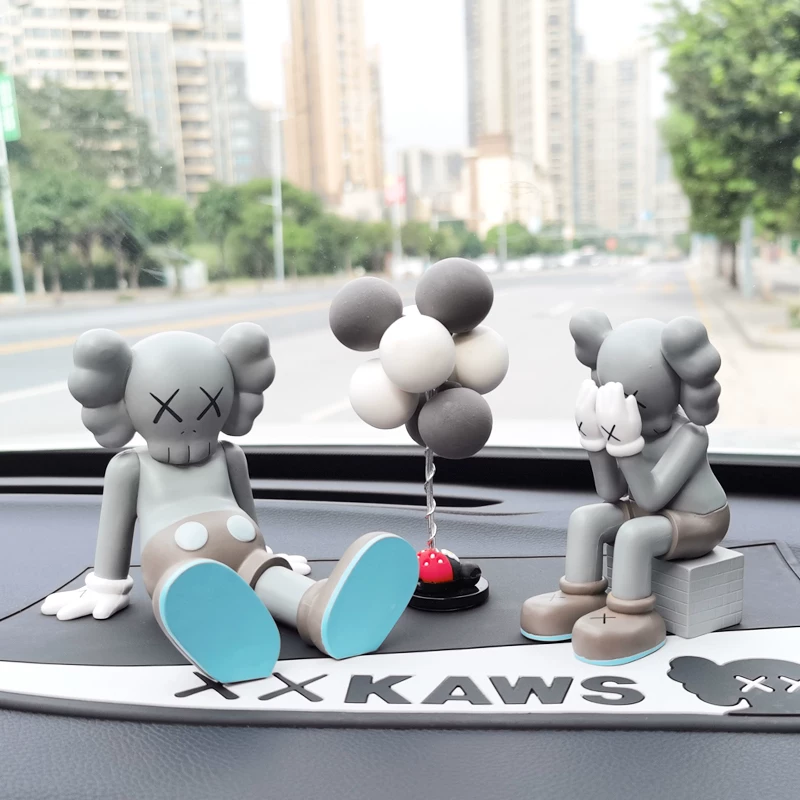 Сидячая кукла в стиле Sesame Street XX, модная кукла глаз KAWS, автомобильные украшения, декоративные принадлежности для интерьера автомобиля, PVC Kaos креатив