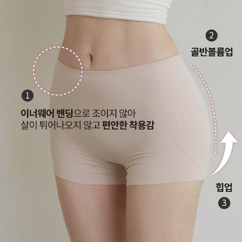 In Stock, Hip-Enhancing Magic Tool, Korean Official Website, Water Drop Natural High-Elasticity, Nude-Feel Butt-Lifting, Tummy-Tucking Safety Shorts Underwear