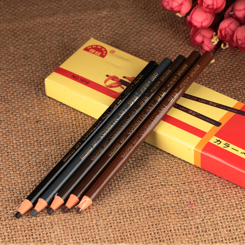 4 que, bút chì lông mày, nâu, đen, xám, kẻ mắt, bút xé, bút kéo, không dễ phai, màu sắc tốt - Bút chì lông mày / Bột / Stick chì kẻ mày tốt