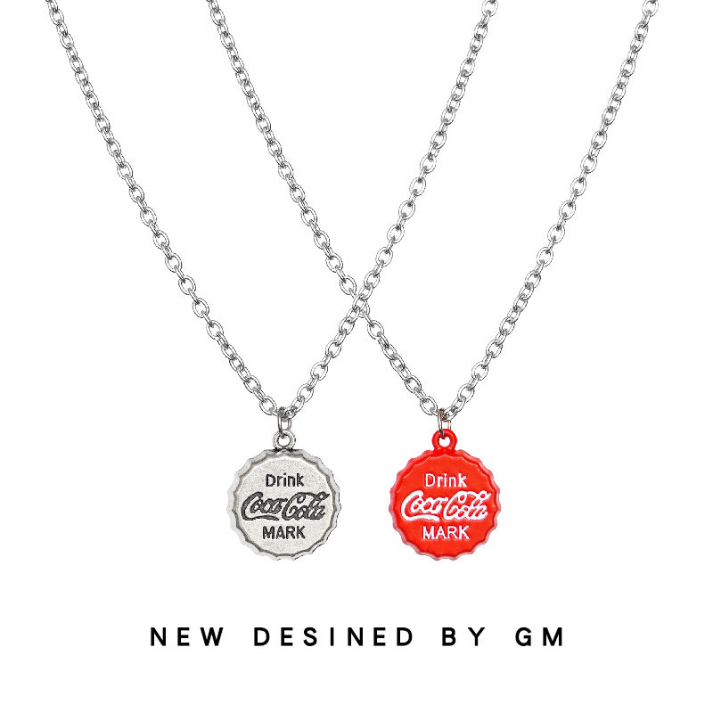 Coke lid titanium steel necklace small crowd all-match couple chain student personality short-sleeved collocation does not fade fashion chain