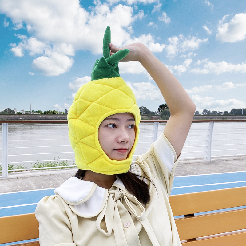 Pineapple headgear fruit hat funny vibrato net red cute girl ins headdress funny sand sculpture gift photo