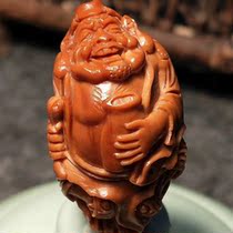 Olive core carving Sunan Gongda core carving Ji Gong single seed handmade old oil core text play mens hand string pendant