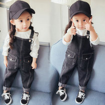2021 childrens wear baby overalls autumn trousers 0123 years old outerwear boys and girls Korean version of suspender jeans