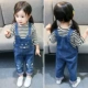 Quần denim bé gái 2018 thu đông 2018 mặc bé gái bé trai treo quần trẻ em ra quần dày