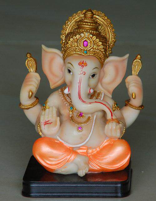 Indian god of wealth elephant trunk god Ganesh Ganesh silver-plated resin gift Krishna's sky 16%