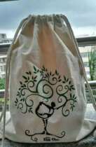 Krishnas Sky environmental protection cotton and linen yoga tree simple cloth bag backpack simple and light environmental protection