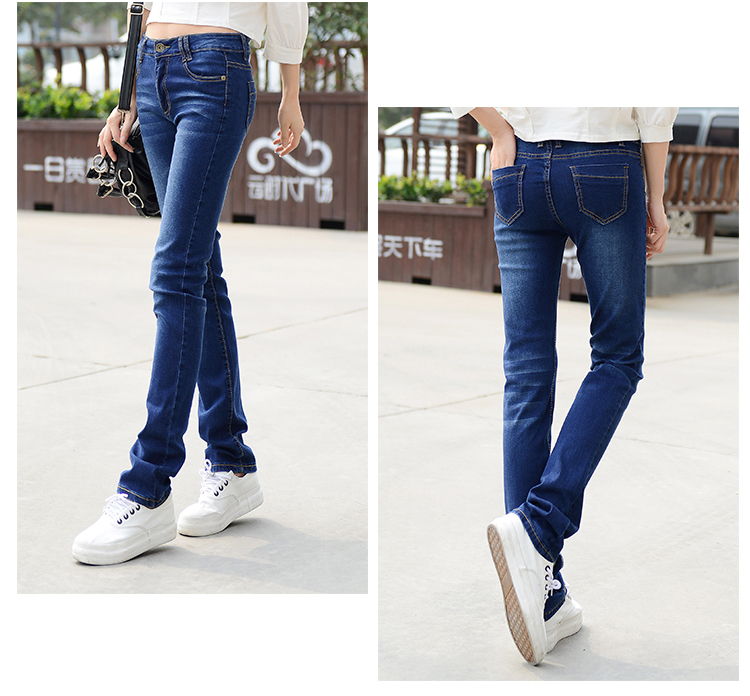 Mùa đông cộng với quần jean nhung thẳng nữ cao eo sang trọng là quần ống suông thẳng ấm áp co giãn cỡ lớn là quần mỏng phiên bản Hàn Quốc áo khoác sơ mi nữ