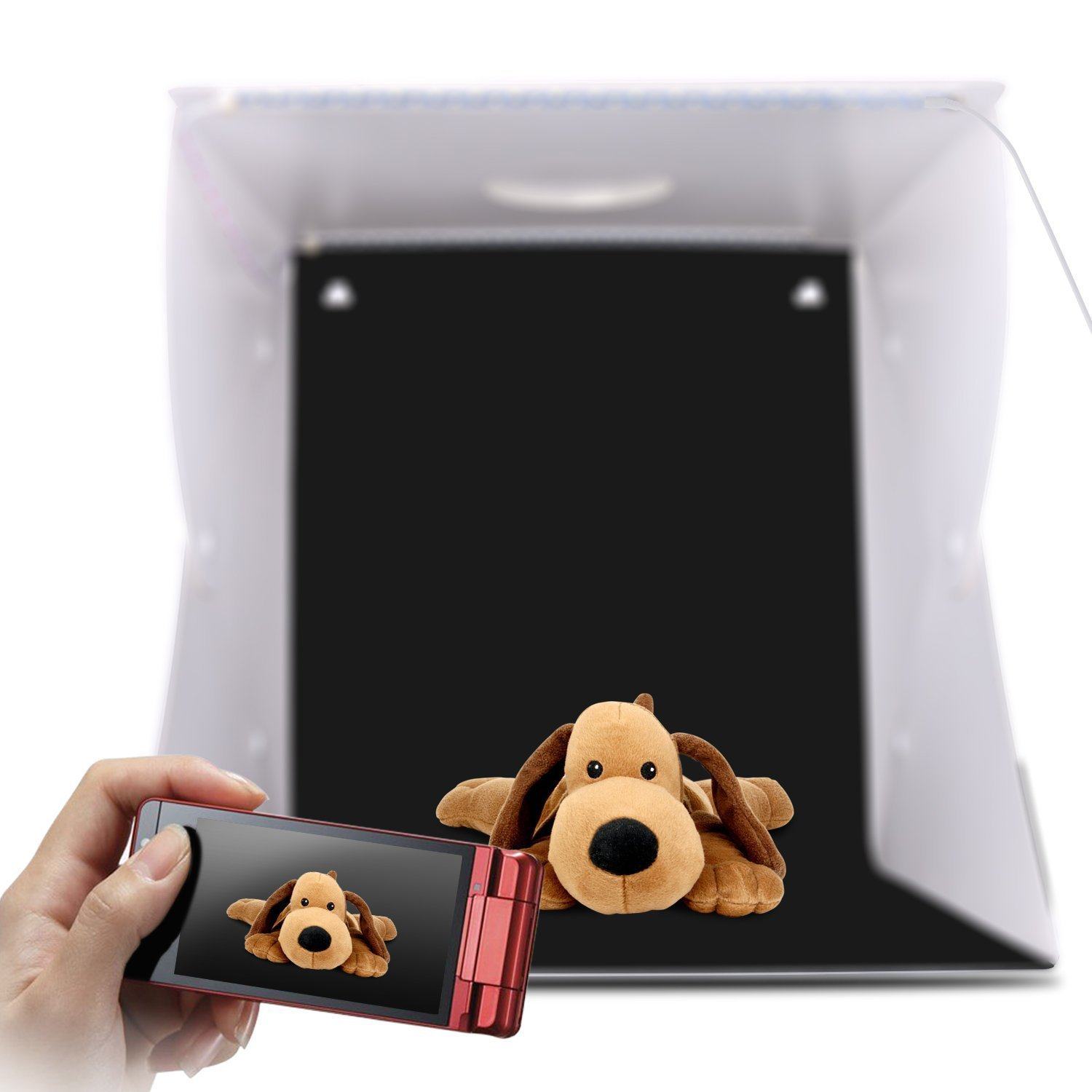 Mid - size button 30cm2 color double lamp folded portable LED studio photo box easy soft box