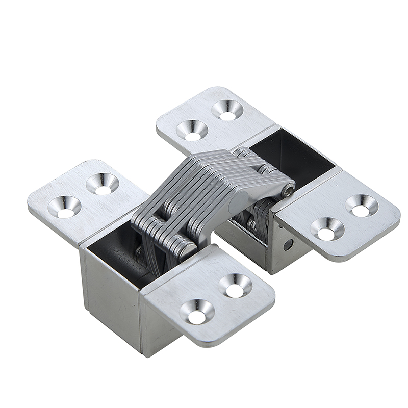 Invisible door hinge folding wooden door inside and outside 304 stainless steel hidden concealed 180-degree screen cross hinge