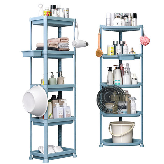 Bathroom storage rack, sanitary rack, toilet plastic storage rack, multi-layer tripod, floor-standing balcony draining, no punching