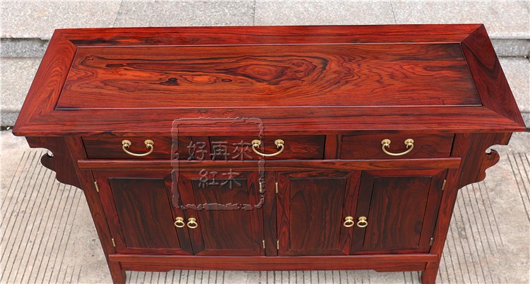 Nội thất gỗ gụ Lào đỏ gỗ hồng tủ khóa tủ Sian Dalbergia Trung Quốc phong cách rắn gỗ trường hợp tủ hiên - Bàn / Bàn bàn gỗ xếp mini