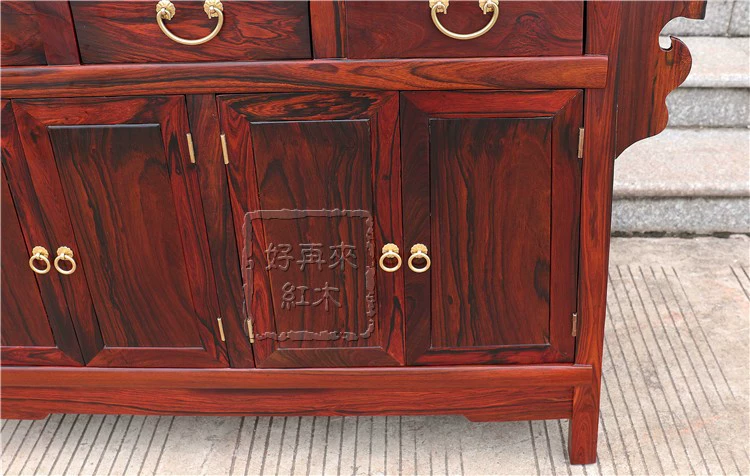 Nội thất gỗ gụ Lào đỏ gỗ hồng tủ khóa tủ Sian Dalbergia Trung Quốc phong cách rắn gỗ trường hợp tủ hiên - Bàn / Bàn