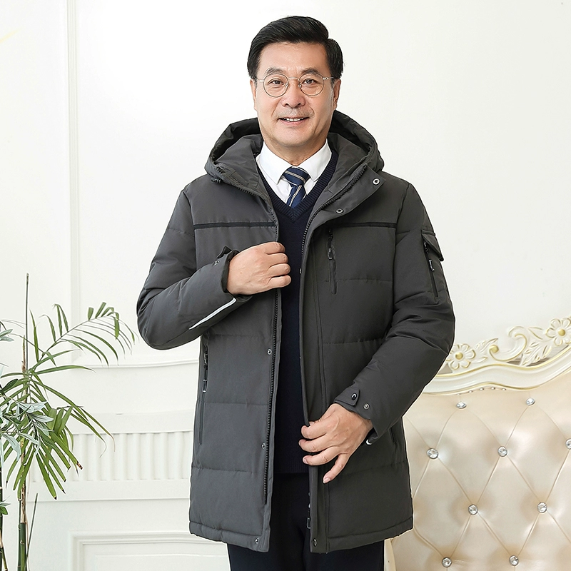 Người trung niên và người già áo khoác nam ngắn dày của nam trang phục cộng với phân bón để tăng độ lạnh cho người già áo khoác mùa đông - Bông