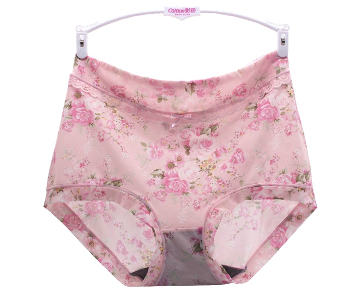 Mới Caiti Bà Graphene Đồ lót khô Phụ nữ Eo cao Bụng Kích thước lớn In Ice Silk Fat MM Boxer quan lot nam