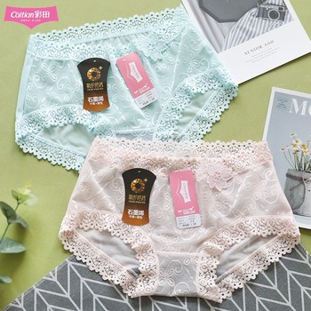 Caitian underwear genuine women's mid-waist 30135 lace