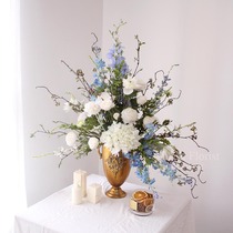 Natural style emulation Flower Fancy Flowers vase Flower Vase Set living room Restaurant Hotel Decorative Flower-like plate Room decoration