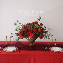 Simulation Rose Brief About American Rose Sen Ensemble Simulation Flower Fake Flower Composition Suit Floral Living Room Table Decoration