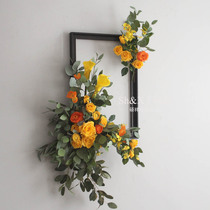High Emulation Flower Rose Composition Floral Photo Frame Flower Creative Wall Decoration Photography Props Background Floral Shop Window Decoration Flowers