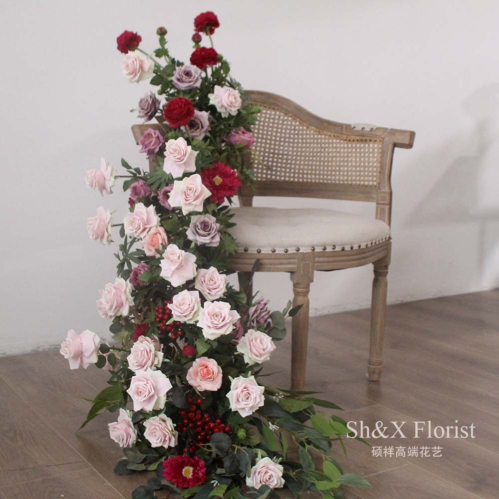 Simulation Rose Composition Floral Chair Floral Decoration Shop Window Design Wedding Decoration Floral Photo Shoot Props