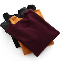 No trace of velvet fever warm bottom clothing autumn clothes T-shirt mens youth long sleeve plus velvet thick thin velvet autumn and winter