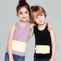 De Ren fever no trace childrens bottomed clothes warm vest men and women Baby Baby velvet plus thick autumn and winter Velvet