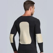 Unscented De velvet silk patch heating base thermal underwear autumn clothing male youth middle-aged long sleeve plus velvet thick autumn and winter