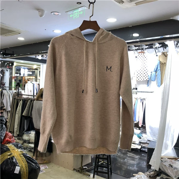 Mùa thu và mùa đông mẫu áo dài tay nữ M thêu tay dài M phiên bản Hàn Quốc của áo hoodie dệt kim áo thủy triều