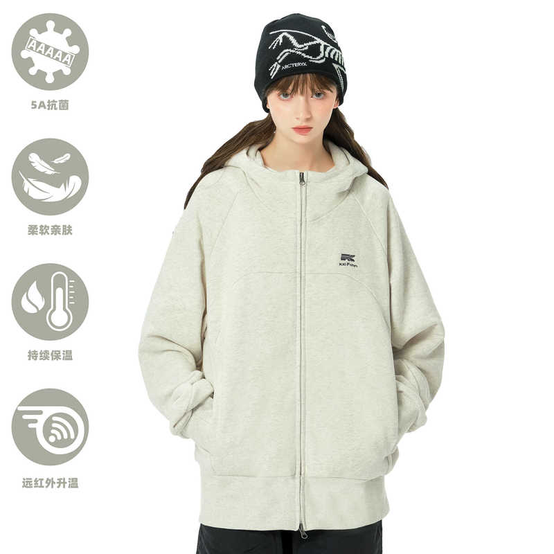 Kxlfchn Popular Heavy-Duty Zip-Up Sweatshirt Jacket for Men and Women, Autumn and Winter Trendy Casual Hooded Versatile Cardigan