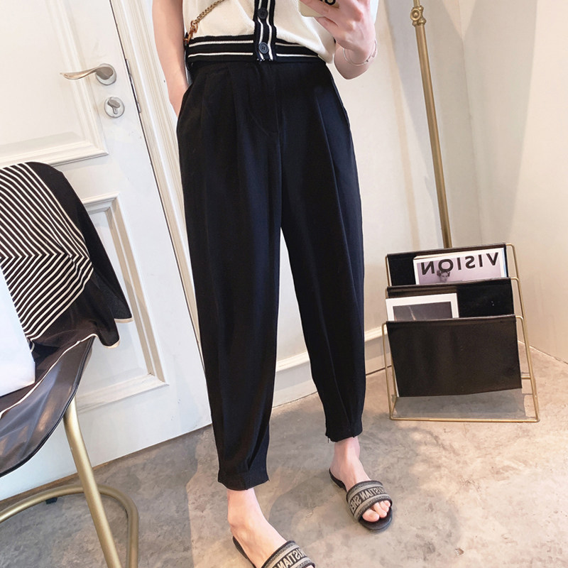 Chiffon pants women's 2022 spring and summer new women's fashion trendy casual loose Rob Harlan pants thin section slim suit pants