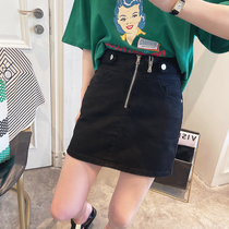 Denim Short Dress 2022 Summer New Womens Dress Korean Version Fashion Foreign Air High Waist Display Slim Hip a word half body dress