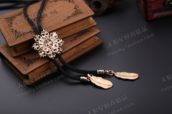 European and American Korean denim new bolotie western denim tie cross bolo tie fashionable