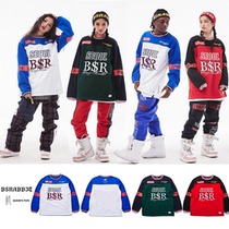 1819BSRABBIT Korean ski sweater single double plate thick round neck warm pullover men and women White Red Blue Green