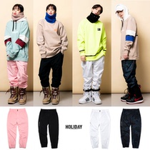 1819HOLIDAY Korean ski pants male and female single double board display slim collection leg small foot pants waterproof and abrasion resistant